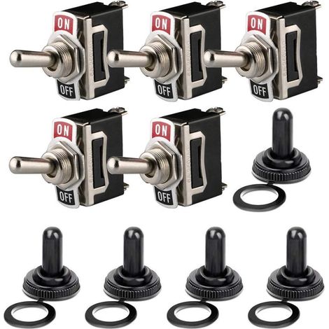 Interrupteur à bascule à 2 vitesses avec capuchon étanche (5-Pack) (1/4)