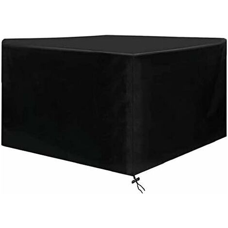 Housse pour salon de jardin, toutes tailles, housse pour salon de jardin et pour ensembles de sièges rectangulaires, anti-pluie et anti-poussière, anti-UV, 210D,Noir Tissu Oxford, 200x200x80cm (1/5)