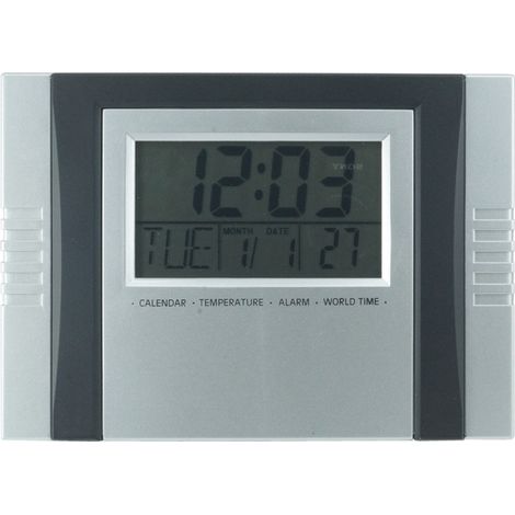 TrAdE Shop Traesio - Orologio Digitale Da Parete Da Scrivania Temperatura Datario Allarme Crono 2304 - (1/5)