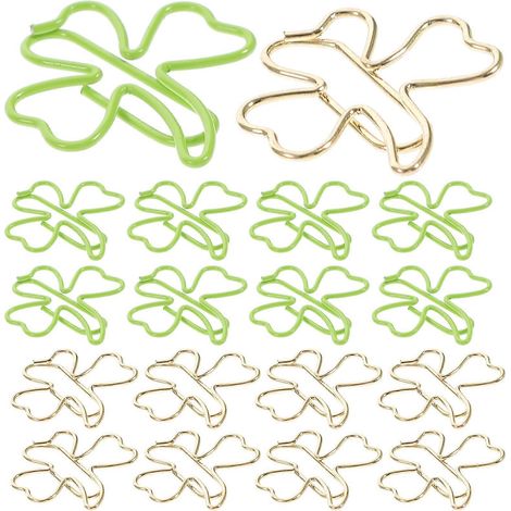 45 trombones en forme de trèfle, marque-pages, test pratique.-3.6x3.1x0.2cm-Green