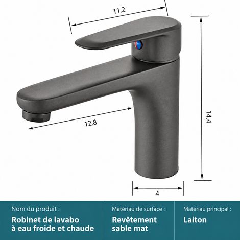 Robinet Mitigeur Cascade Lavabo Salle de Bain Modèle 3 Corps en Cuivre 27 × 21 × 7,5 cm 1,05 kg – Livraison gratuite (1/5)