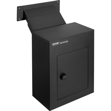 VEVOR Boite aux Lettres Encastrable Murale, 330x178x430 mm, Boite de Depot Courrier Travers Mur, 70 a 200 mm, en Acier Robuste, Verrou a Code Combinaison pour Lettres Cheques Cles Maison Bureau, Noir