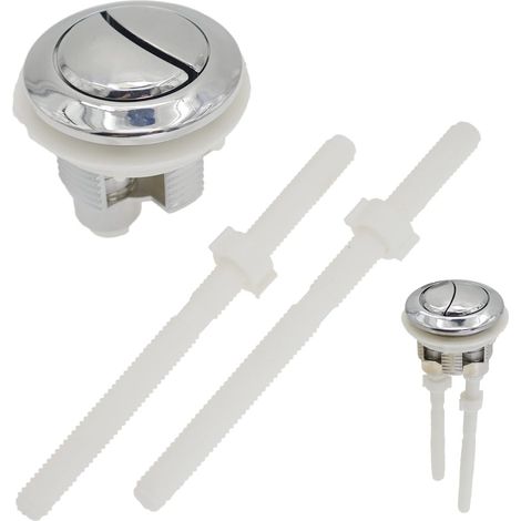 Aougo – Universal 38mm round double push cistern toilet flush button – Chrome ABS plastic – Compatible with dual flush toilets – Easy installation (1/5)