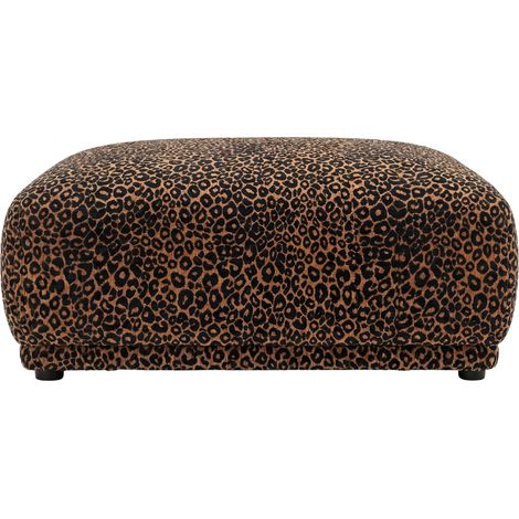 ROSALIE - Pouf en tissu imprimé animalier Terracotta 102x83x46 cm