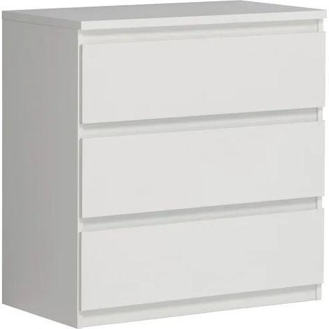 Commode 3 tiroirs blanc mat - BENNY (1/4)