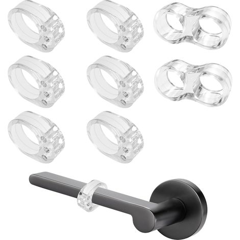 Fermaporta in PVC trasparente da 8 pezzi e protezione per maniglia e paraurti in silicone (6 pezzi a forma di O e 2 pezzi a forma di 8) (1/5)