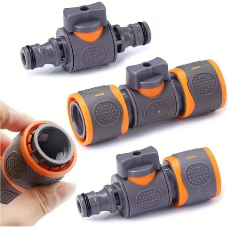 (2Set (6Pcs)) Adaptateurs de Connexion Rapide pour Tuyau d'arrosage, raccord Valve d'arrêt Robinet, connecteur pour robinets, Pistolets pulvérisation, systèmes (1/5)