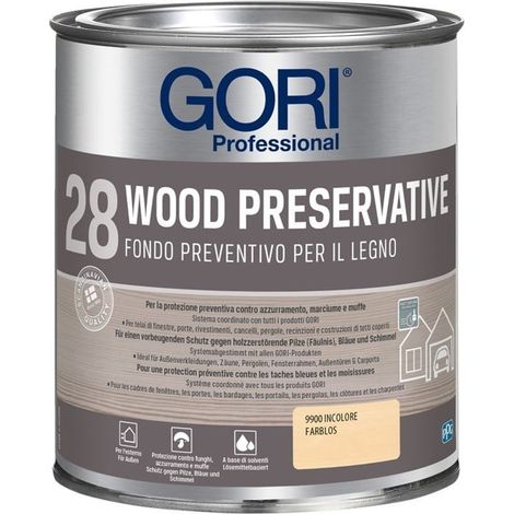 GORI 28 WOOD PRESERVATIVE fondo preventivo incolore per legno 750 ml