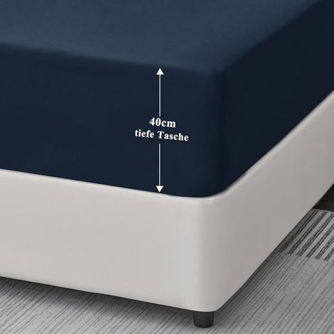 Drap Housse - 160x200 cm - Bonnet 40 cm - Pour Matelas Épais - 1 Pièce (1/5)