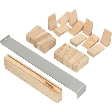 KOTARBAU Kit de pose pour parquet stratifié 32 pièces en bois avec cales de montage, barre de traction pour barre de traction en bois, cales en bois, pose de parquet stratifié de qualité supérieure (1/5)