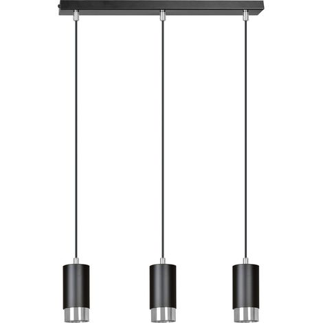 Lustre plafond Emibig Fumiko 3xGU10 noir/chrome variable (1/5)