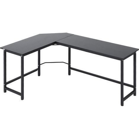 Scrivania per computer, ufficio o casa, angolare a L, 168x120x75 cm, con struttura in metallo.