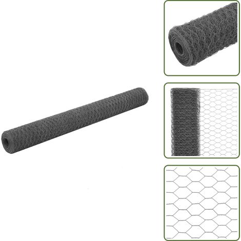 Grillage Acier avec revêtement en PVC 25x1,2 m Gris - Grillage - Grillages - Clôture - Clôtures (1/5)