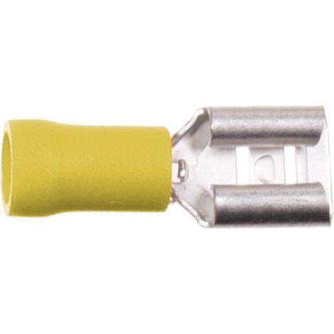 100 Cosses avec connecteur plat 6.3mm D4.0 - 6.0mm2 - jaune