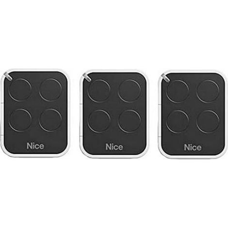 Set mit 3 Nice Era ON4E ON4 Fernbedienungen – Tor- und Garagentorsender – 4 Kanäle, 433,92 MHz Frequenz, Schwarz/Weiß – Kompatibel mit Nice Motoren (1/5)