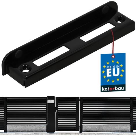 KOTARBAU® Gâche de Portail de Jardin - Butée de Portail à Visser - Acier - 16,5 cm - pour Portillons et Portes en Bois ou Métal - Noir (1/4)