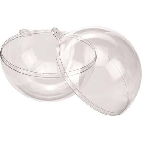 Glorex Kunststoff-Kugel Ø 12cm Transparent Kunststoffkugel Bastelkugel