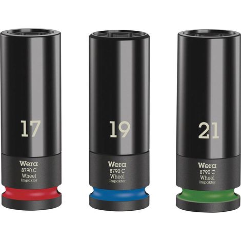 Jeu de douilles WERA, 05004595001, Wheel Impaktor C Set 1, 3 pièces (1/10)