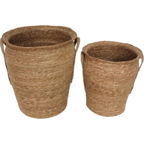 Signes Grimalt Cesta Decoracion Cestas 2U Cestas Marrón 46x46x53cm 36499