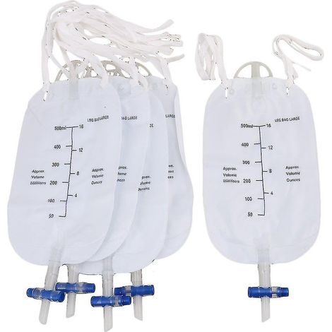 Convient pour 5 poches de recueil d'urine de 500 ml pour incontinence urinaire, cathéter externe, poche de jambe WS1419 (1/3)