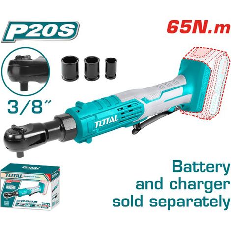AVVITATORE A CRICCHETTO A BATTERIA 20V ATTACCO QUADRO 3/8" COPPIA MAX 65Nm TOTAL (1/5)