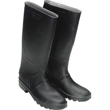 Wolfpack – Bottes hautes en caoutchouc noir Nº 42 – Étanches – Semelle résistante à l'huile – Vêtement de travail professionnel