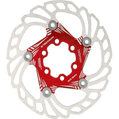 Disques de frein flottants de 140 mm pour VTT, à refroidissement par refroidissement, 5 goujons, accessoire de cyclisme rouge (1/5)