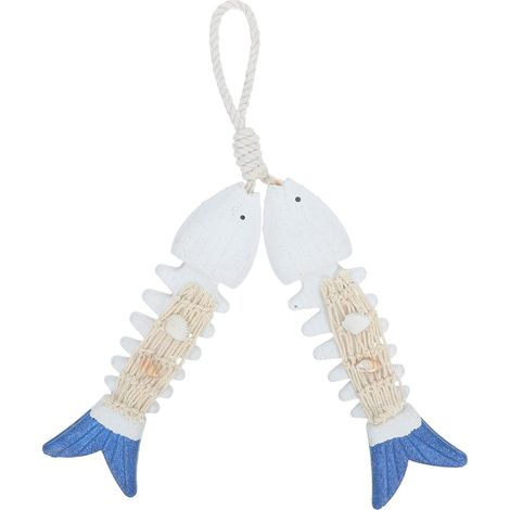 Support de Rideau Corde à Boucle en Bois Forme Poisson Décor Méditerranéen, Corde en Coton, Convient à Différentes Épaisseurs, Facile à Utiliser pour Salon et Chambre (1/5)