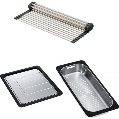 Set accessoires cuves Largo Inox : Rollmat + égouttoir mobile + panier égouttoir - Franke (1/4)