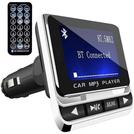 Émetteur FM Bluetooth, kit radio mains libres et sans fil, lecteur MP3, chargeur de voiture USB avec télécommande (1/5)
