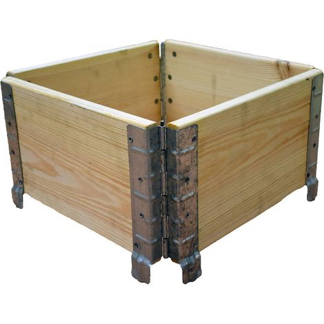Multitanks – Carré potager sur pied en bois naturel 400x400mm – Système d'assemblage sans outillage – 31 litres de contenance – Pour balcons et terrasses (1/4)