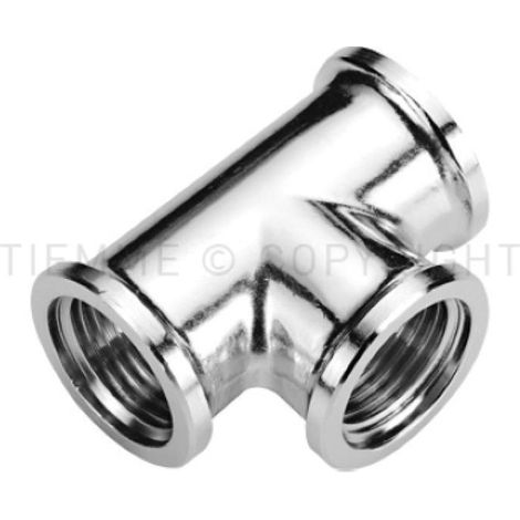 Raccordo a t femmina cromato filettato 1 pollice tiemme 1520100raccordo a t femmina 1x1x1 cromato uni iso 228 ottone cw602n tiemme 1520100