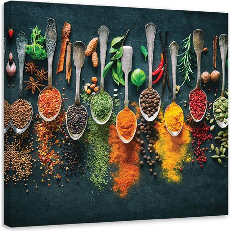 Quadro su tela, Erbe spezie per la cucina - 30x30 (1/4)