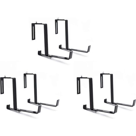 Lot de 3 crochets de suspension pour pots de fleurs, supports de jardinières pour balcon ou jardinière, crochets en fer réglables en hauteur -S (1/5)