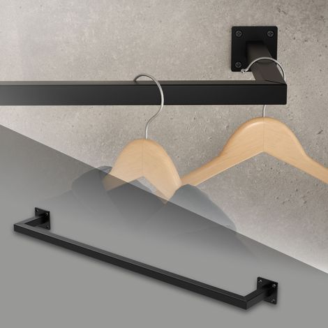 ML-Design Appendiabiti Porta Asciugamani con Attacco a Parete 90 x 12 cm in Acciaio Nero per Bagno Cucina Soggiorno Balcone Camera da Letto Porta Salviette da Muro Salvaspazio Peso Supportato 50 kg (1/5)