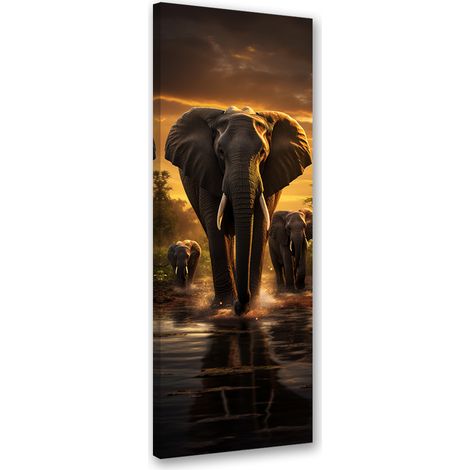 Tableau sur toile Éléphant Afrique Safari 30x90 (1/5)