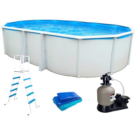 Piscine hors-sol acier Toi IBIZA Prestige ovale 640X366X132cm filtre à sable (1/5)
