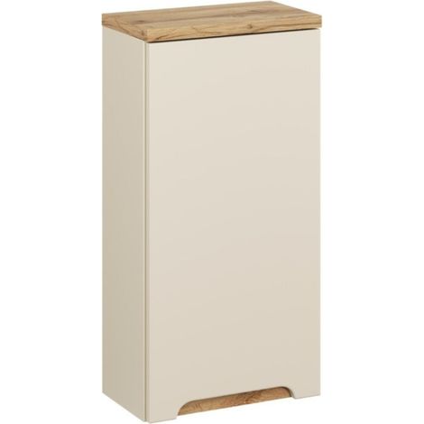 Mueble de almacenaje ERMANO - 1 puerta - L35 x H70 x P20 - color cachemira y roble - Para colgar