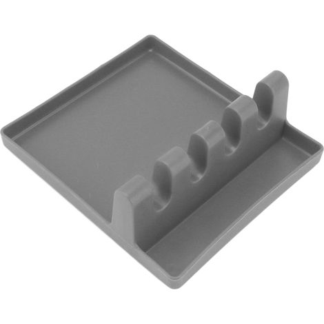 Repose-cuillères multifonctionnel en plastique, porte-cuillères multiple pour plan de travail, gris (1/5)