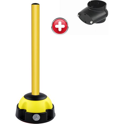 Poteau aluminium Jaune sur socle balise avec collier de liaison - 2030984