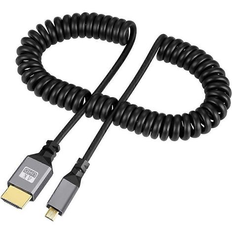 Câble spiralé 4K compatible HDMI, câble haute vitesse compatible HDMI 2.0 vers micro HDMI (1/5)