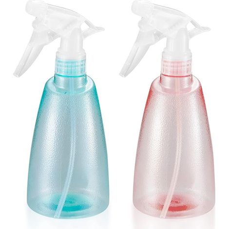 2 Pièces Flacons Pulverisateur Vide 500ML, Vaporisateur Bouteilles en Plastique, Bouteille Spray Vide, Flacon Pompe Vide pour Ménage, Jardin, Coiffeur, Plantes, Fleurs - Rose/Vert (1/5)