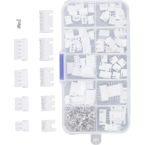 Lot de 230 connecteurs JST boîtier plastique contacts laiton 2P 3P 4P 5P XH2.54mm mâle femelle avec boîte (1/5)
