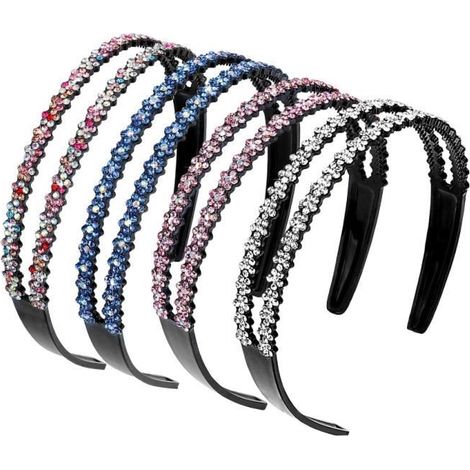 Bandeaux de Cheveux - yd - 4 Pièces - Strass en Cristal - Confortable - Antidérapant (1/4)