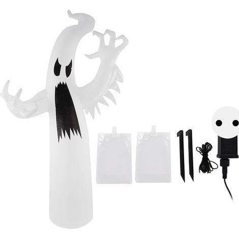 Fantôme gonflable Halloween lumineux LED multicolore pour jardin - étanche IP44 - décoration extérieure avec prise EU 220-240V (1/5)