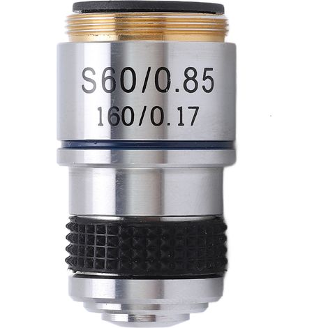 Objectif Achromatique Microscope 60X/0.85 Haute Résolution pour Laboratoire, Lentille à Fort Grossissement (1/5)