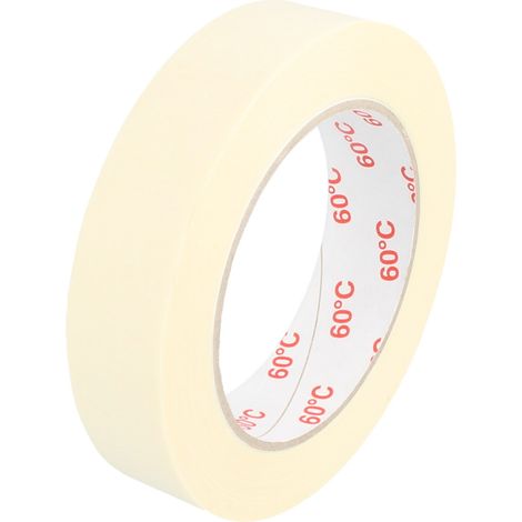 tecuro Malerkrepp Kreppband 225, flachgekrepptes Papierklebeband 25 mm x 50 m (1/2)