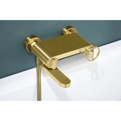 Imex - Grifo Monomando Ducha y Bañera Oro Serie Olimpo