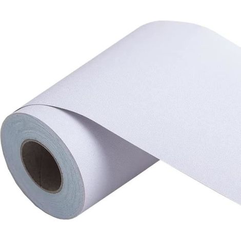Frise Murale Adhesive - Décorative - PVC - 10cm X 500cm - Blanc - Pour Cuisine (1/4)