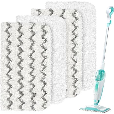 Lot de 4 tampons de rechange pour balai vapeur Shark S1000/S1000A/S1000C/S1001C - Réutilisables en microfibre pour tous les sols durs (1/5)